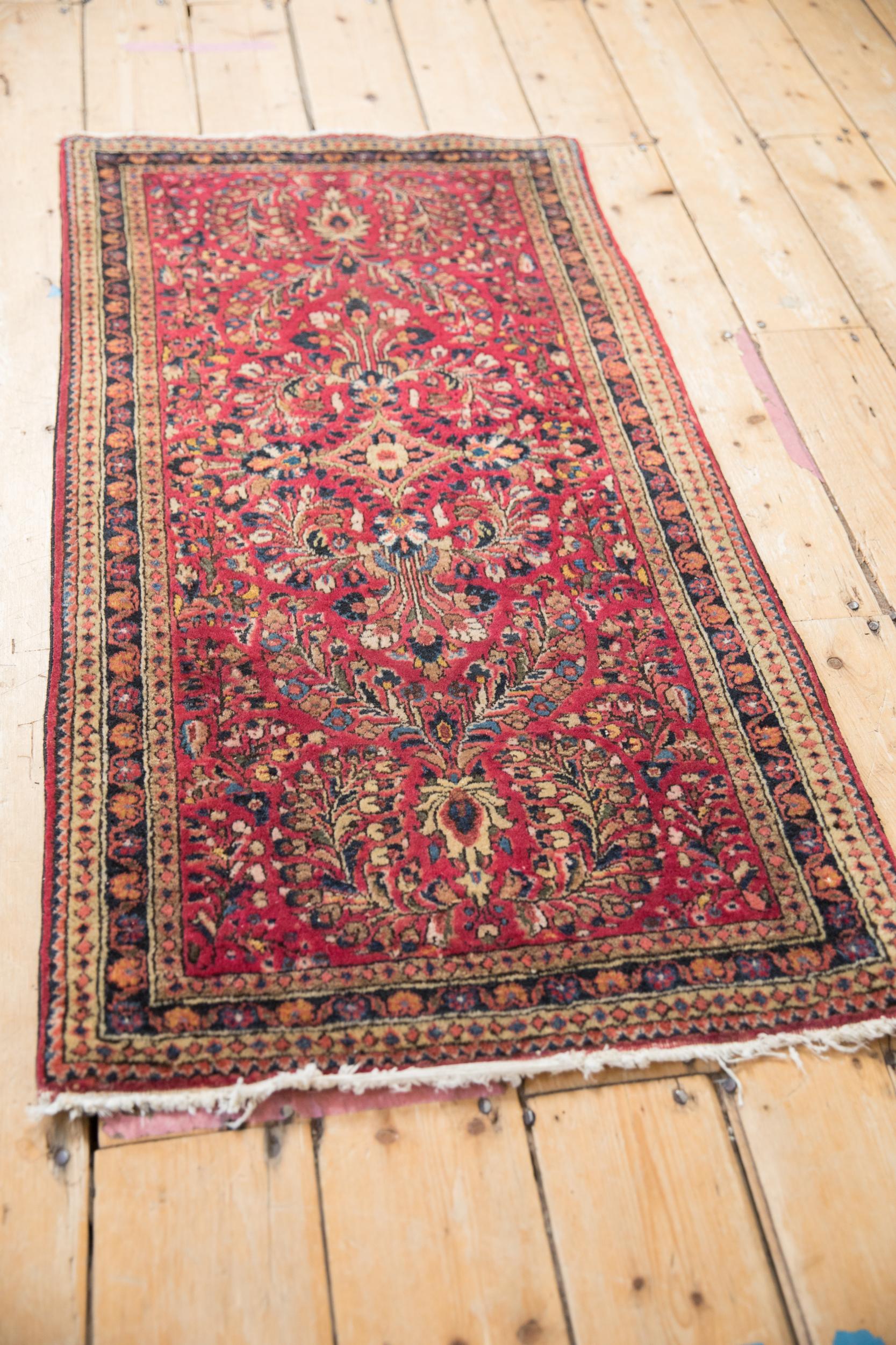 Deutscher Sarouk-Teppich-Läufer, Vintage (Handgeknüpft) im Angebot