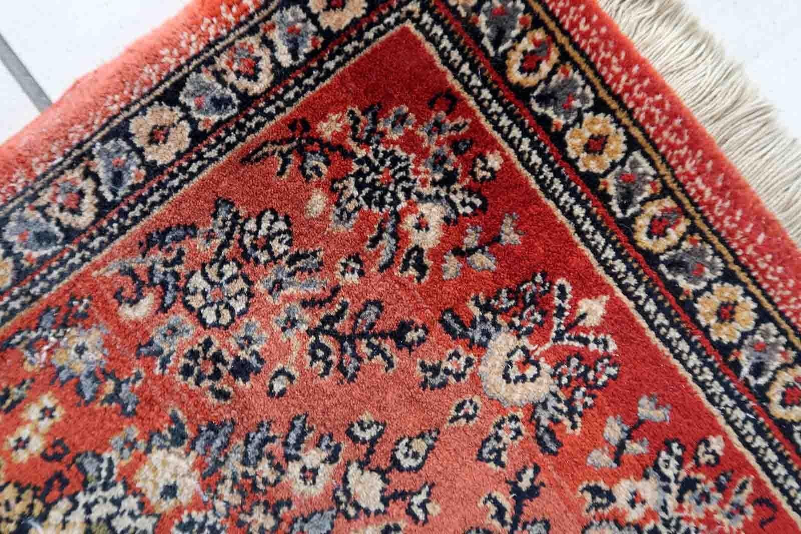 Wool Vintage German Sarouk Style Rug, 1970s, 1c972 For Sale