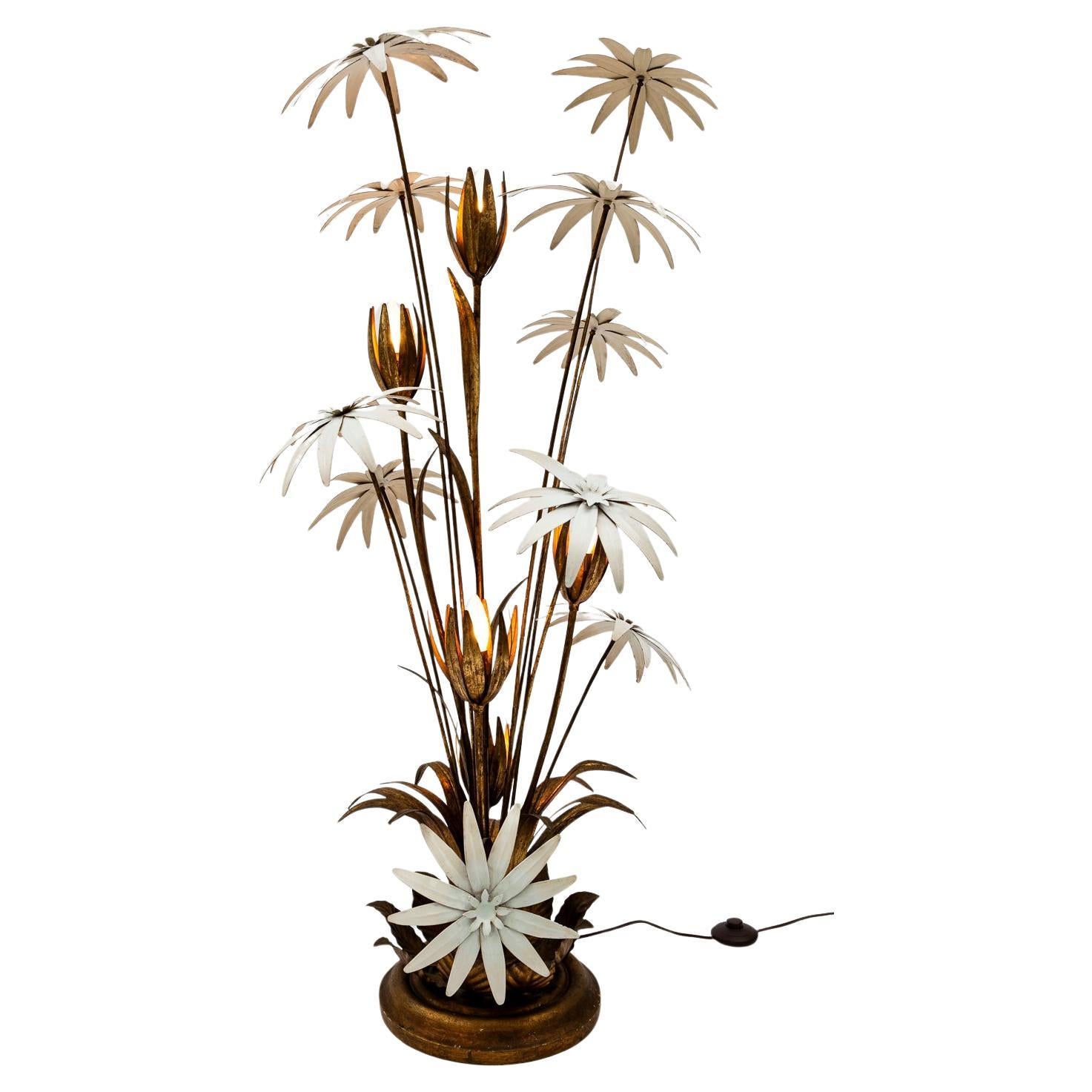 Vintage German Sculptural Floral Stehlampe von Hans Kögl