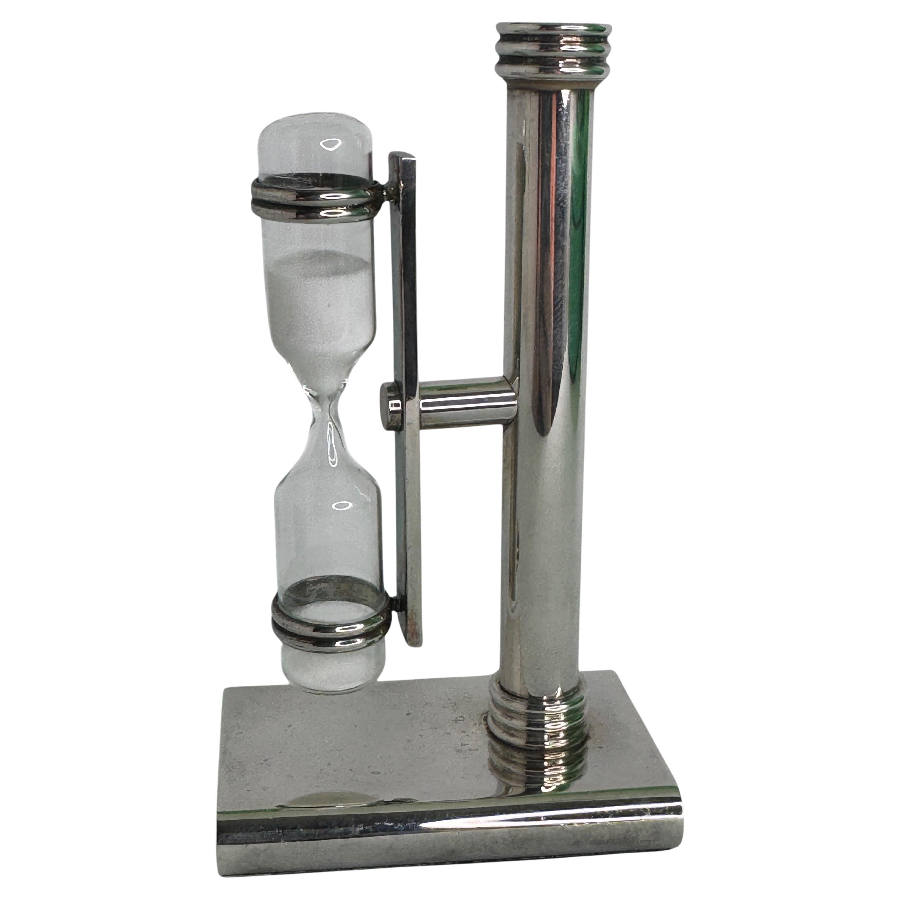 Vintage German Silver Plate Sand Egg Timer Sanduhr, 1970er Jahre im Angebot