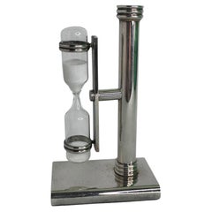 Reloj de arena alemán vintage plateado, años 70