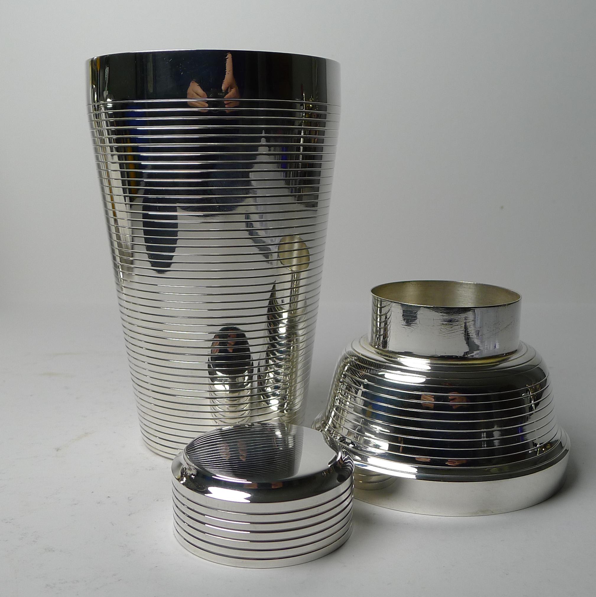 Shaker da cocktail tedesco d'epoca placcato in argento di Carl Deffner, 1930 ca. 1