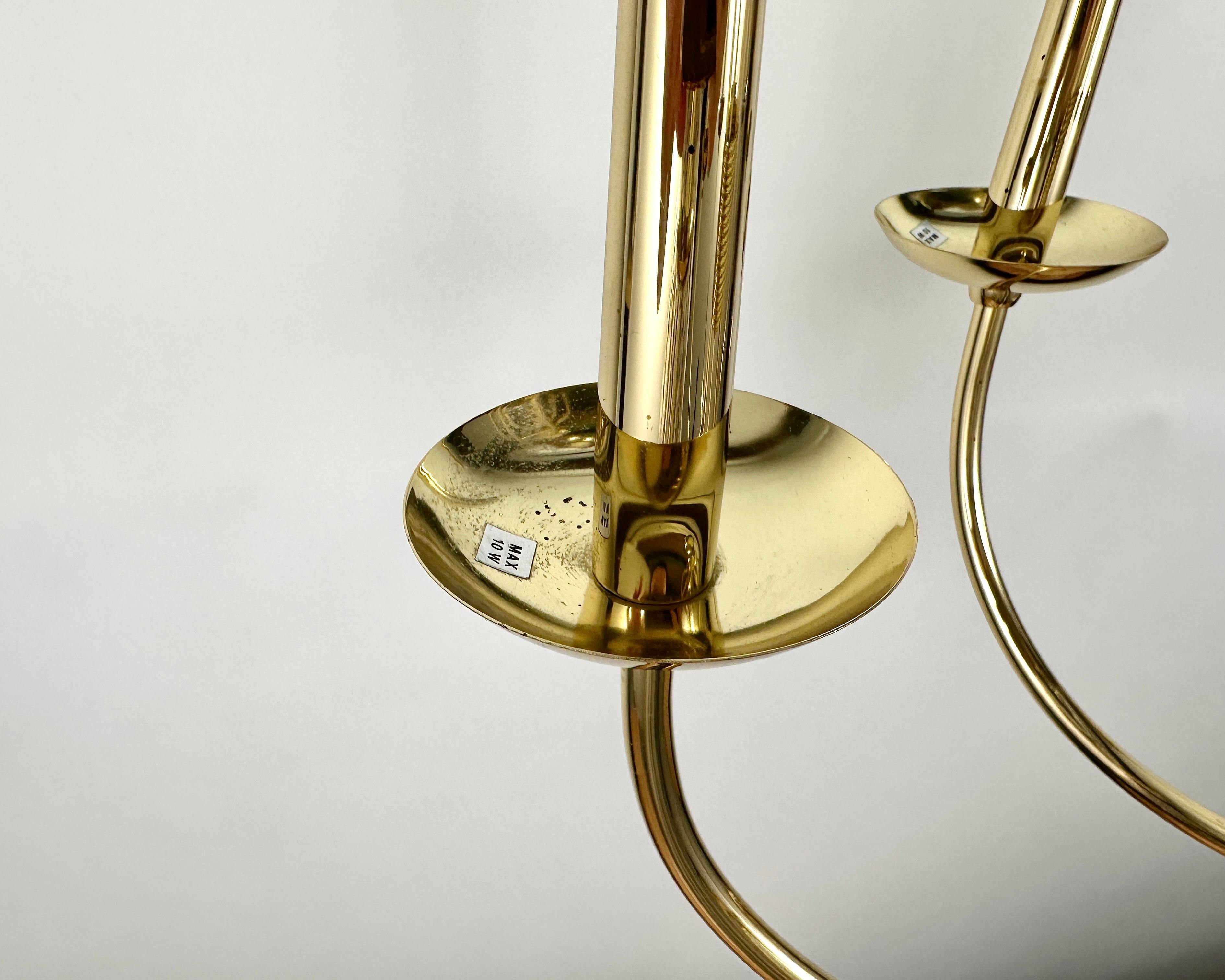 Metal Vintage German Sische Leuchten Gold Plated Chandelier, September 1984 For Sale