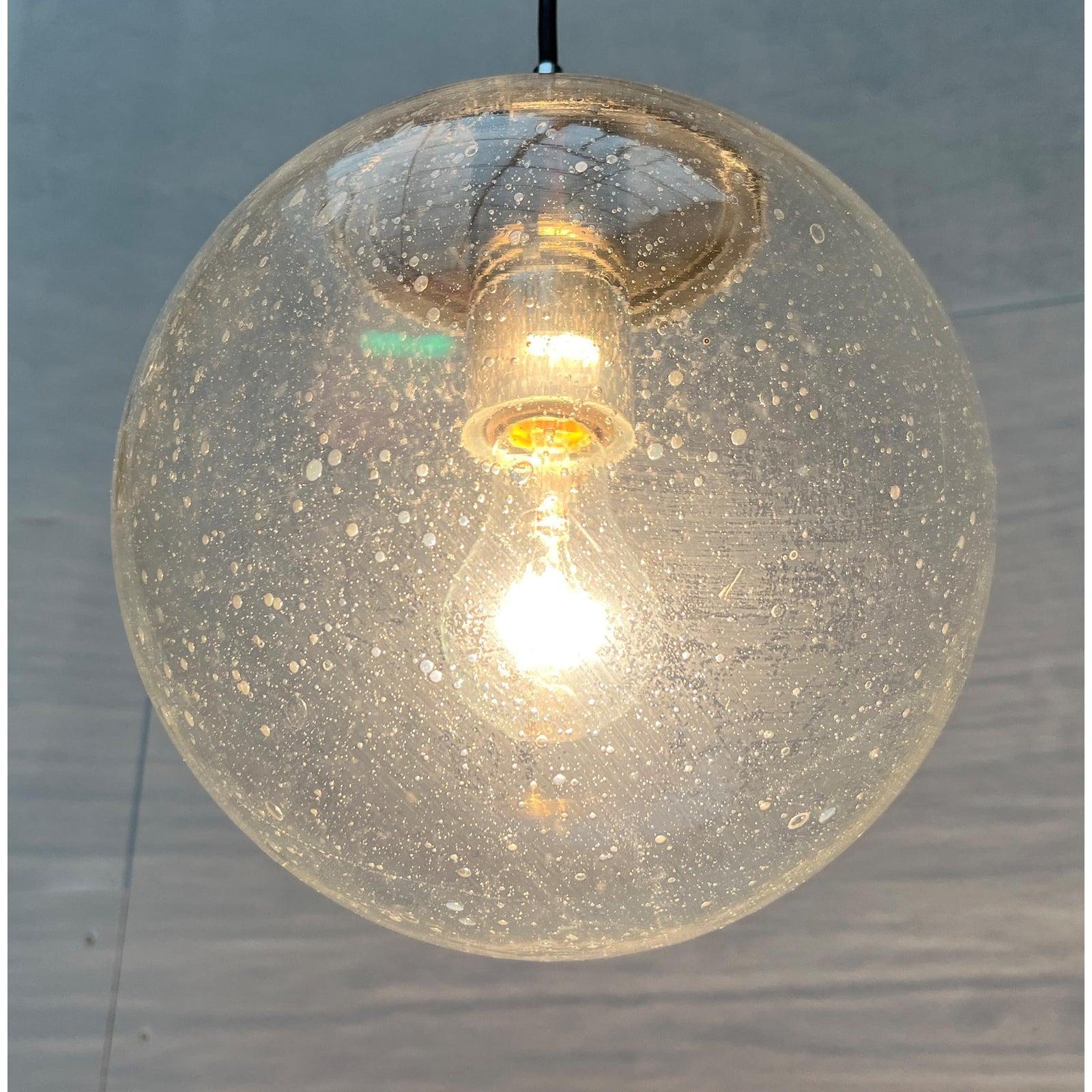 Deutsche Vintage-Kugel-Pendelleuchte Ah 105 aus Glas von Peill & Putzler, Deutsches Space Age im Angebot 2