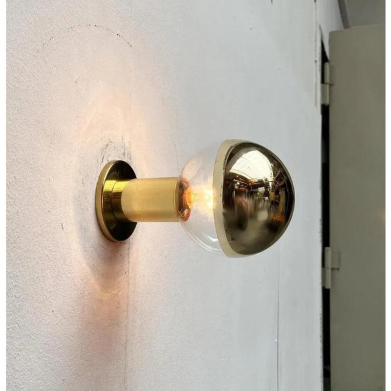 Vintage German Space Age Brass Ceiling Lamp by Motoko Ishii for Staff, 1970s For Sale 6