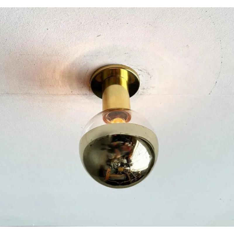 Vintage German Space Age Brass Ceiling Lamp by Motoko Ishii for Staff, 1970s For Sale 7