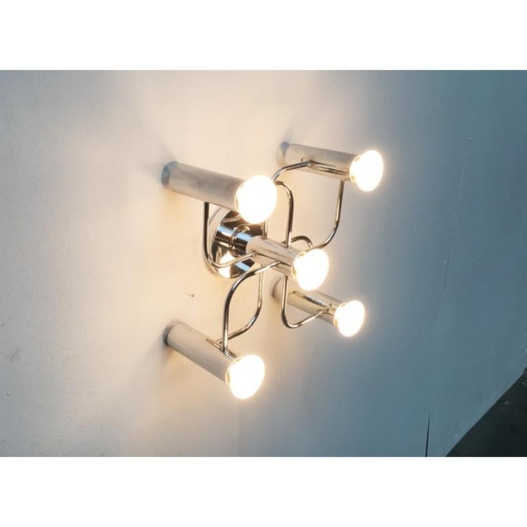Vintage German Space Age Ceiling Lamp by Gaetano Sciolari for Leola, 1970s For Sale 7