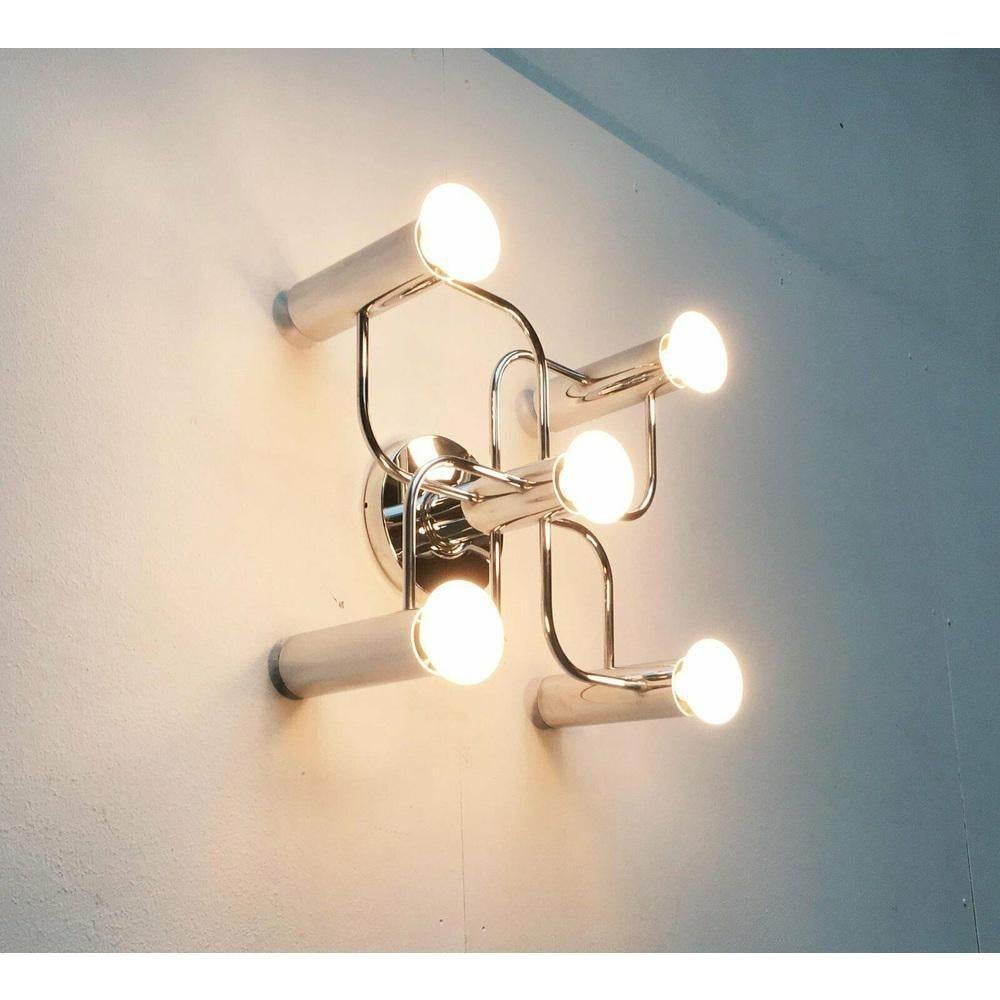 Tedesco Lampada da soffitto tedesca vintage A Space Age di Gaetano Sciolari per Leola, anni '70 in vendita