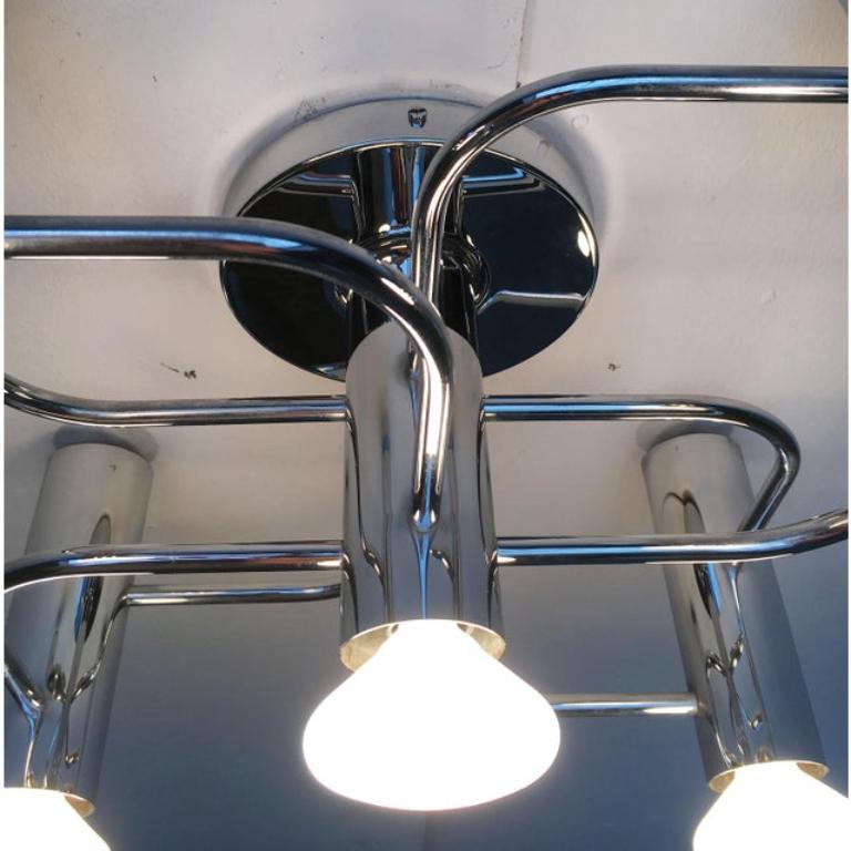Metal Vintage German Space Age Ceiling Lamp by Gaetano Sciolari for Leola, 1970s For Sale