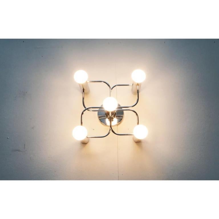 Vintage German Space Age Ceiling Lamp by Gaetano Sciolari for Leola, 1970s For Sale 1