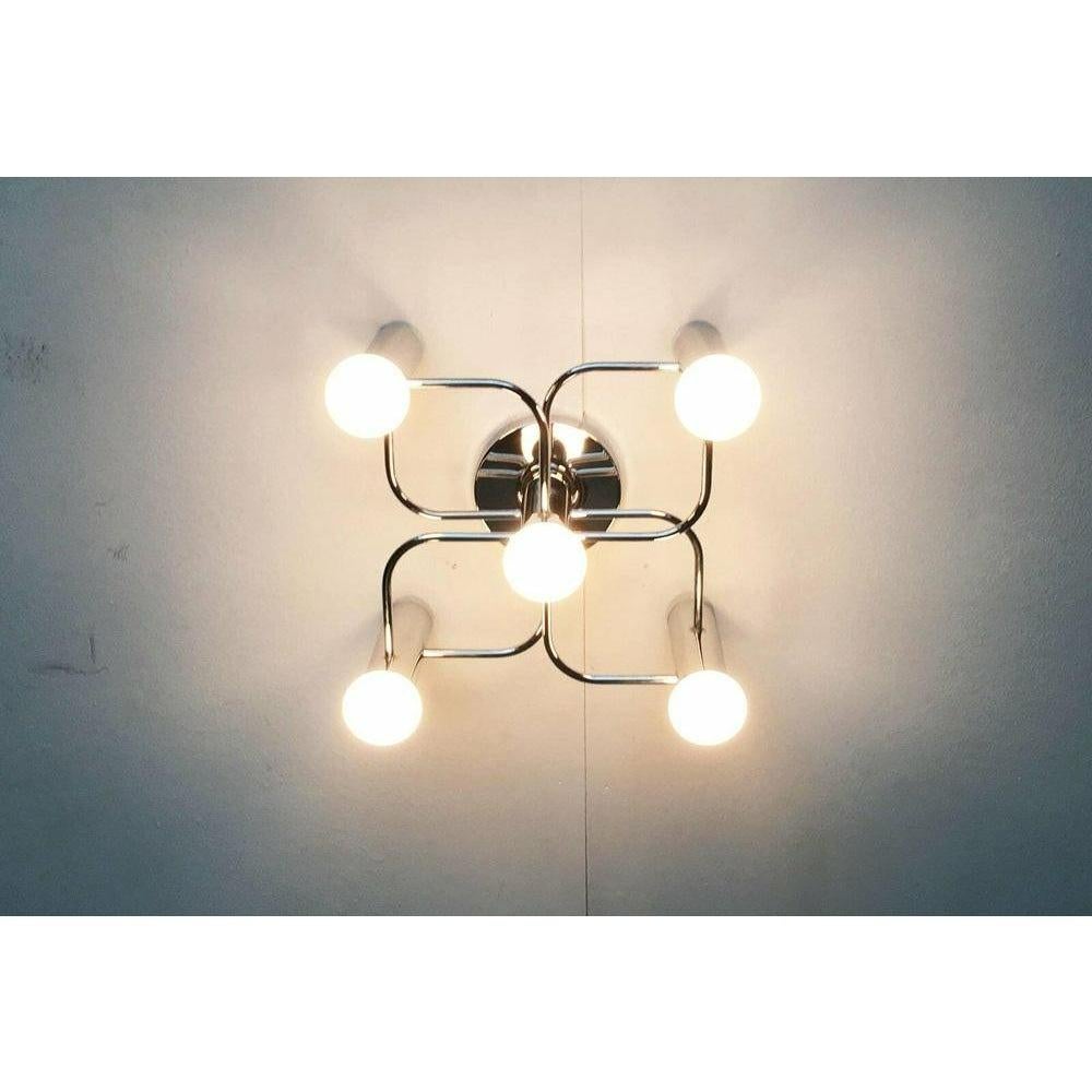 Lampada da soffitto tedesca vintage A Space Age di Gaetano Sciolari per Leola, anni '70 in vendita 2