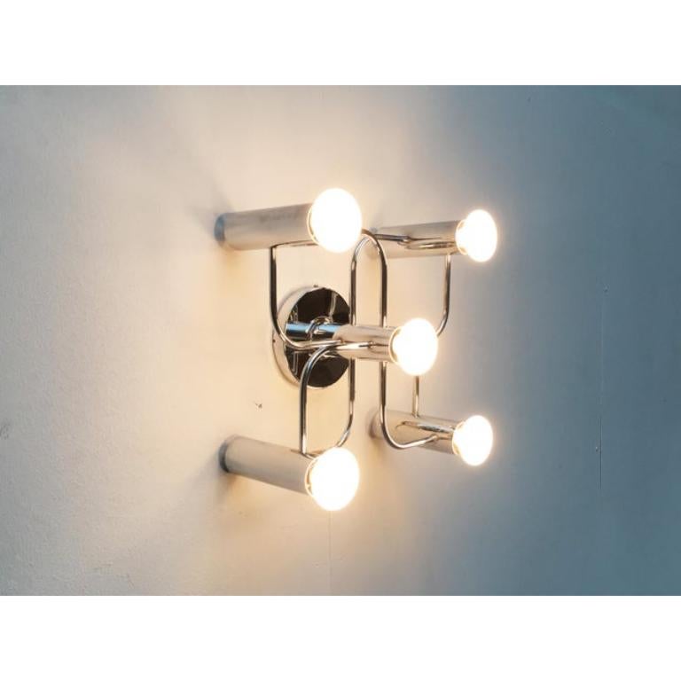Vintage German Space Age Ceiling Lamp by Gaetano Sciolari for Leola, 1970s For Sale 3