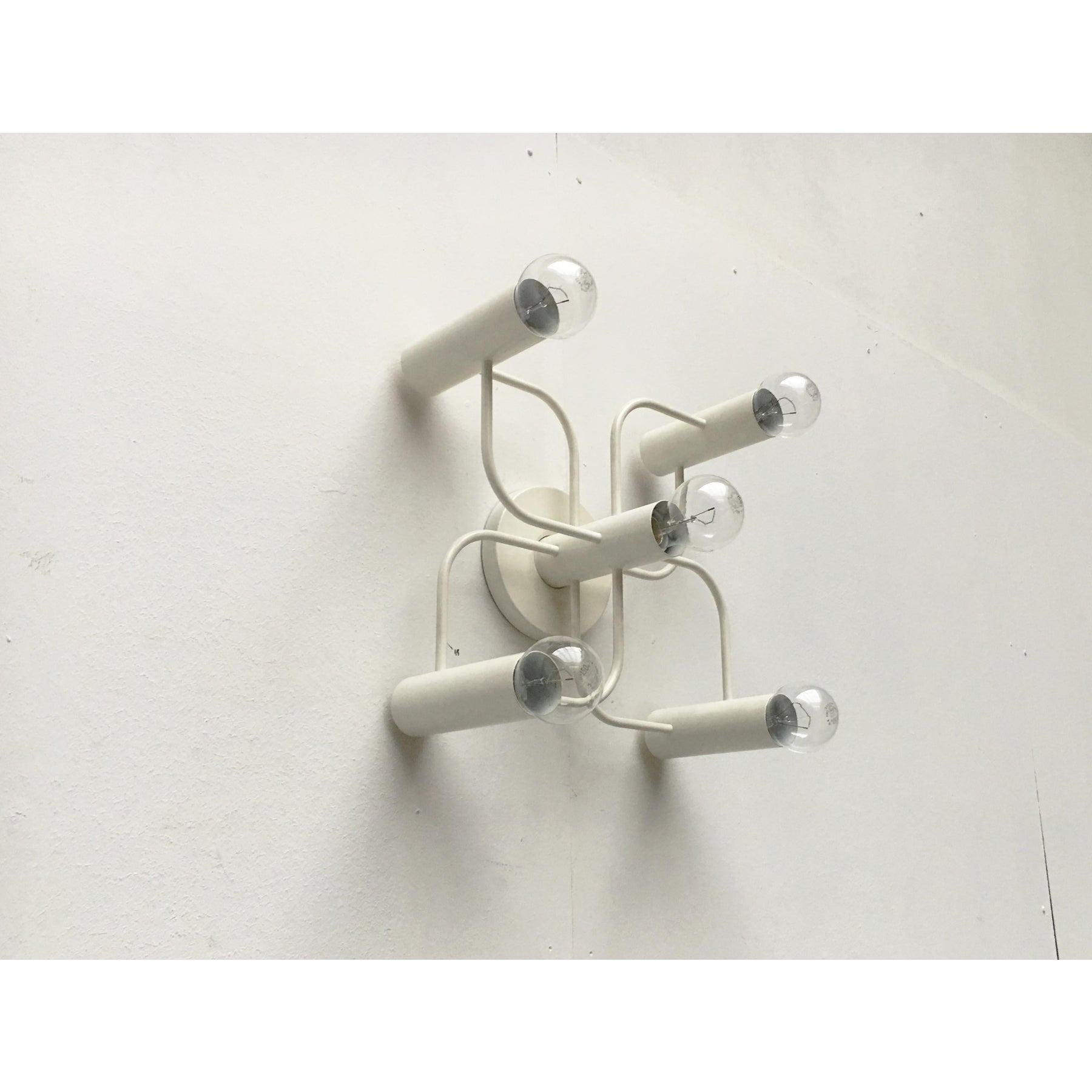 Metallo Lampada da soffitto tedesca vintage A Space Age di Gaetano Sciolari per Leola, anni '70 in vendita