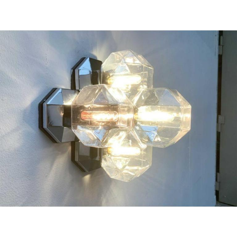 Vintage German Space Age Chrome & Glass Wall by Motoko Ishii, 1970s For Sale 5