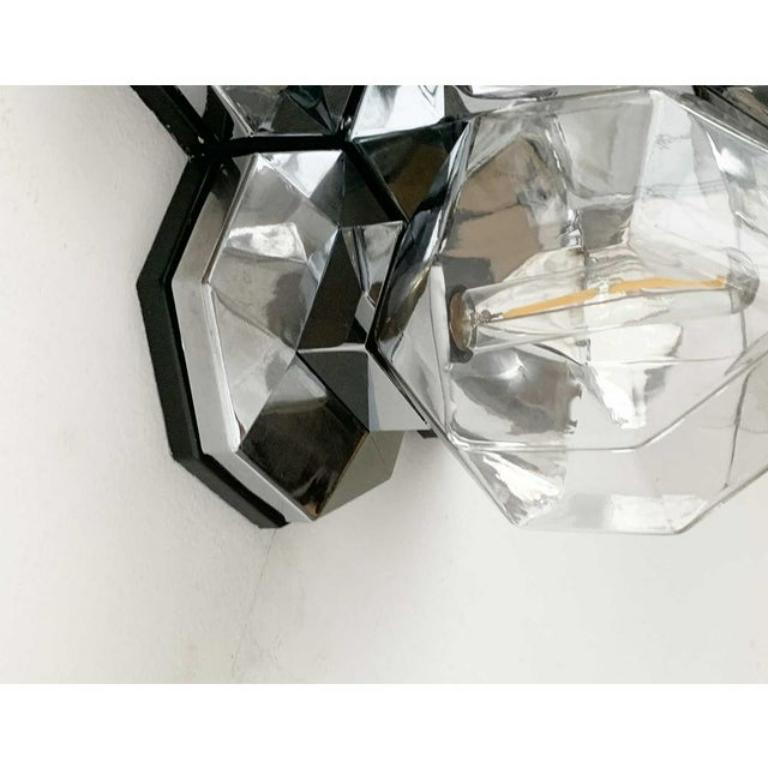 Vintage German Space Age Chrome & Glass Wall by Motoko Ishii, 1970s For Sale 6