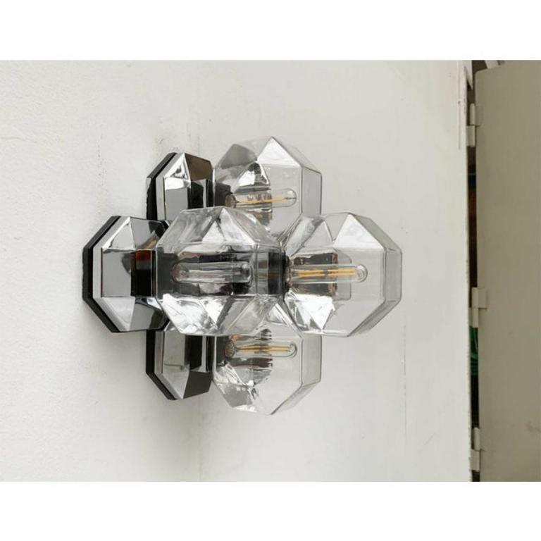 Vintage German Space Age Chrome & Glass Wall by Motoko Ishii, 1970s For Sale 7