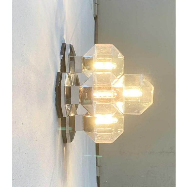 Vintage German Space Age Chrome & Glass Wall by Motoko Ishii, 1970s In Excellent Condition For Sale In Hamburg, DE