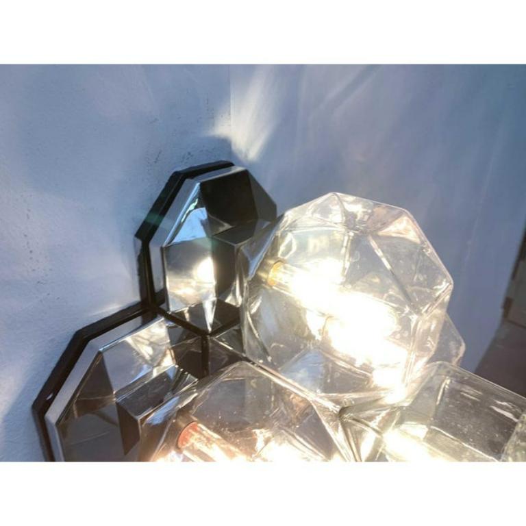 20th Century Vintage German Space Age Chrome & Glass Wall by Motoko Ishii, 1970s For Sale