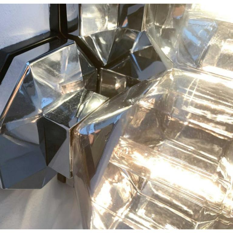 Vintage German Space Age Chrome & Glass Wall by Motoko Ishii, 1970s For Sale 2