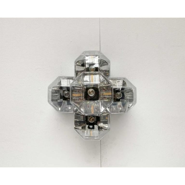 Vintage German Space Age Chrome & Glass Wall by Motoko Ishii, 1970s For Sale 3