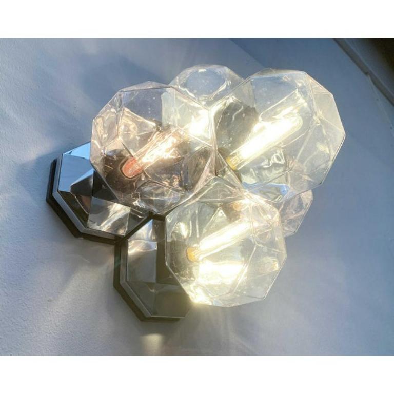 Vintage German Space Age Chrome & Glass Wall by Motoko Ishii, 1970s For Sale 4