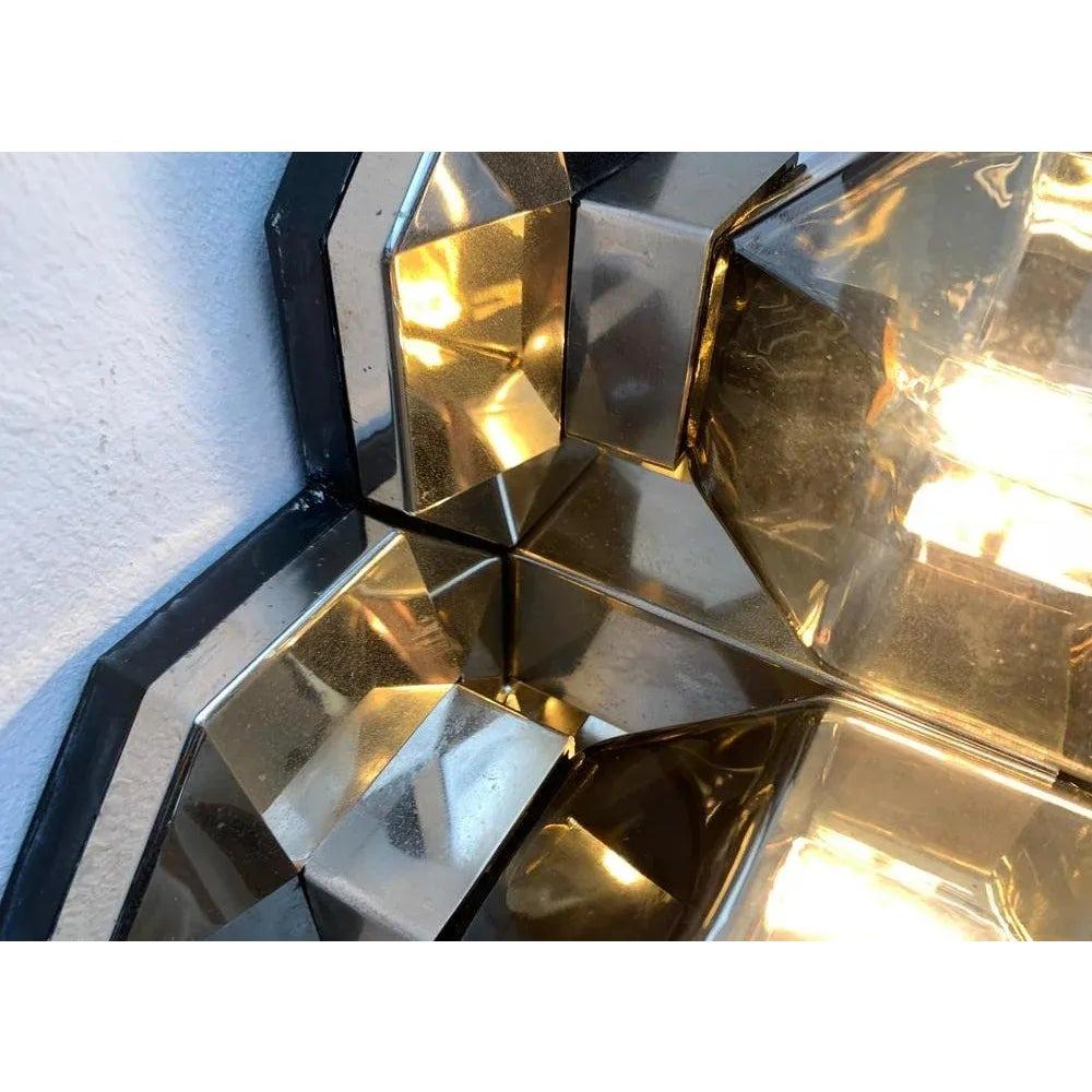 Lámpara de Pared o Techo Alemana Vintage Space Age Cromada y Cristal para Personal, Años 70 en venta 5