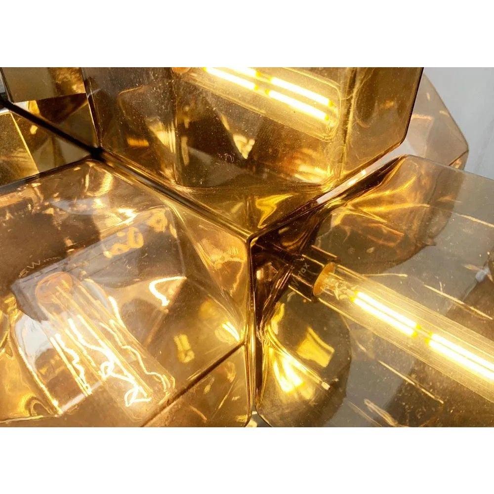 Lámpara de Pared o Techo Alemana Vintage Space Age Cromada y Cristal para Personal, Años 70 en venta 2