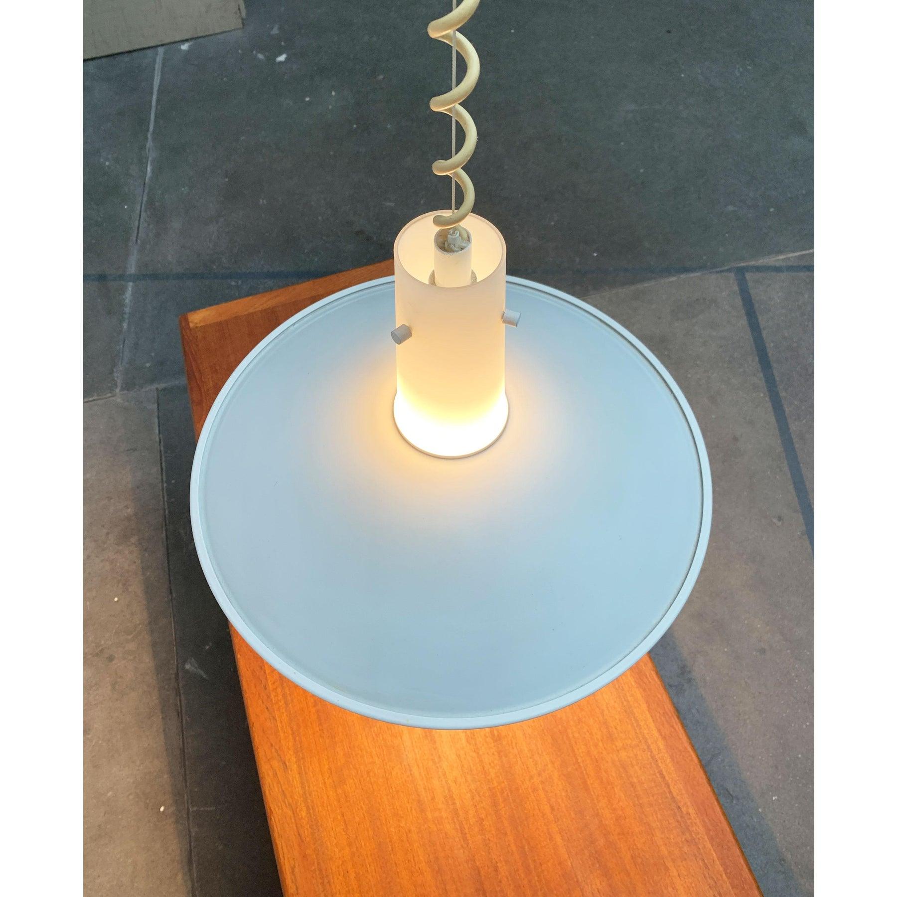 20th Century Vintage German Space Age Glass and Metal Pendant Lamp from Glashütte Limburg For Sale