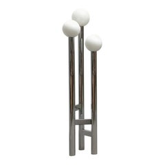 Vintage German Space Age Glass & Metal Floor Lamp, 1970s