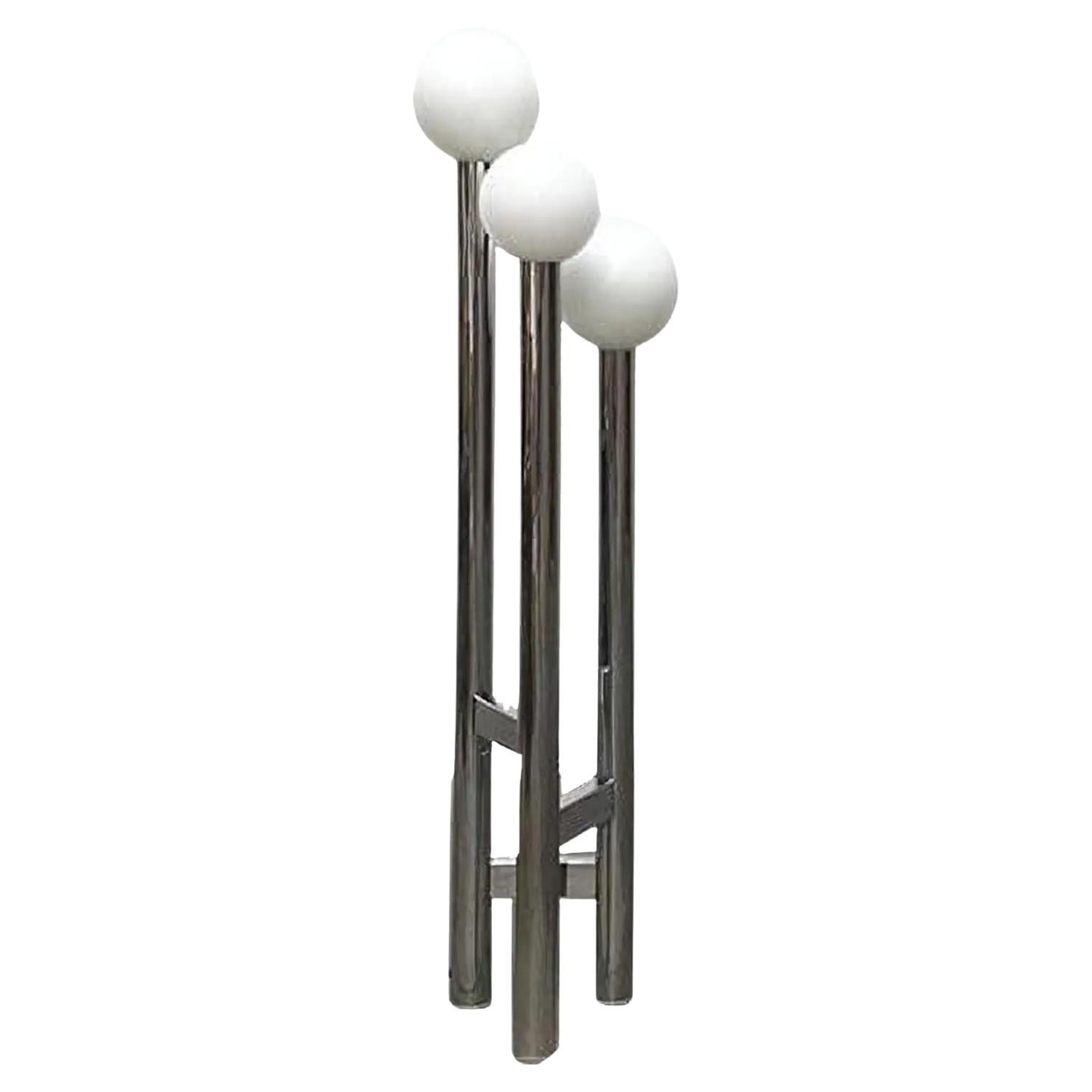 Vintage German Space Age Glass & Metal Floor Lamp, 1970s