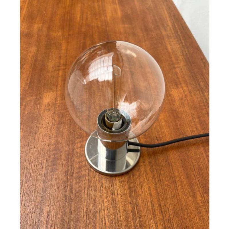 Vintage German Space Age Table Lamp in Chrome and Glass by Motoko Ishii, 1970s For Sale 5