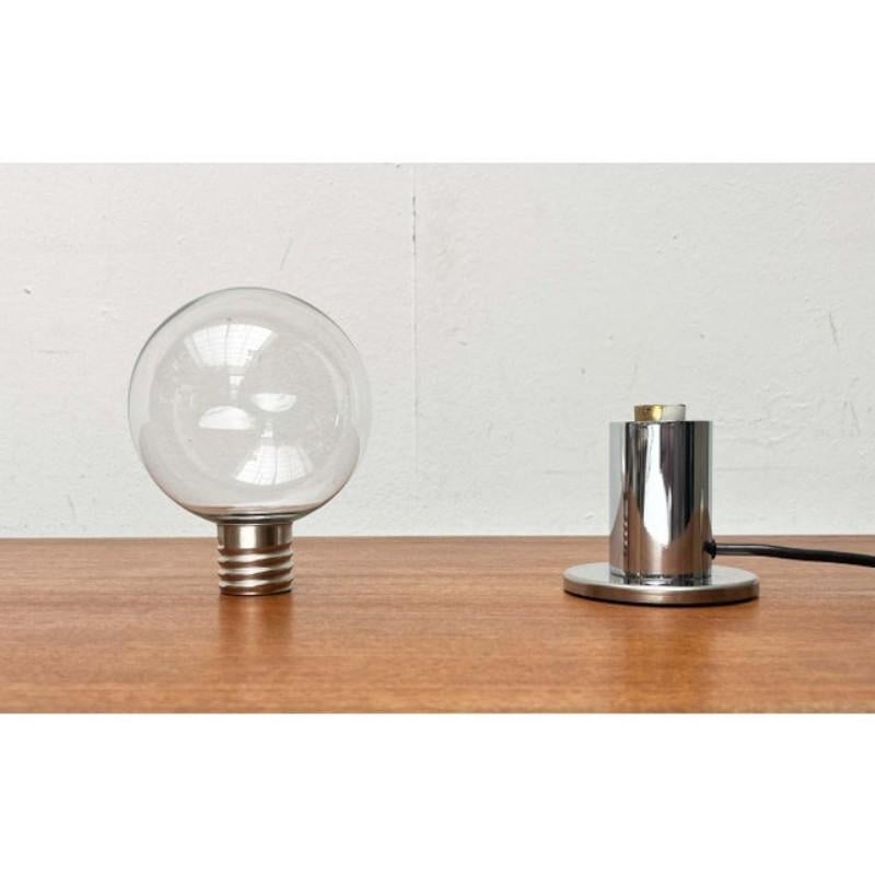 Vintage German Space Age Table Lamp in Chrome and Glass by Motoko Ishii, 1970s For Sale 7