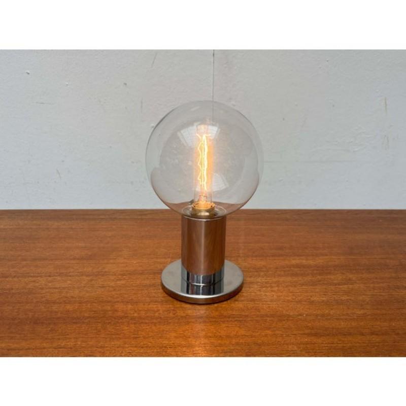 Vintage German Space Age Table Lamp in Chrome and Glass by Motoko Ishii, 1970s For Sale 9