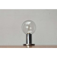 Vintage German Space Age Table Lamp in Chrome and Glass by Motoko Ishii, 1970s