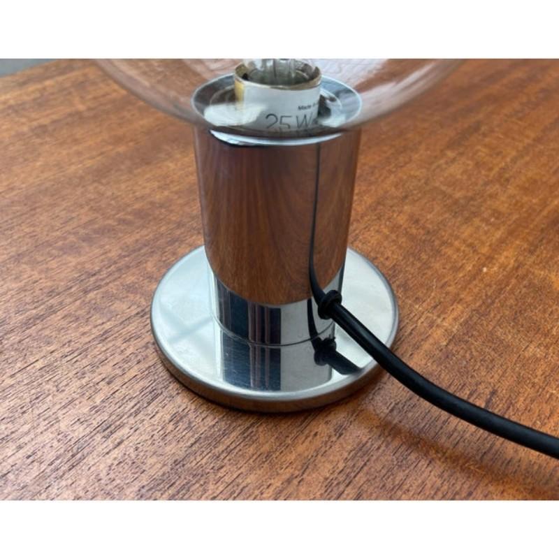 Vintage German Space Age Table Lamp in Chrome and Glass by Motoko Ishii, 1970s For Sale 2