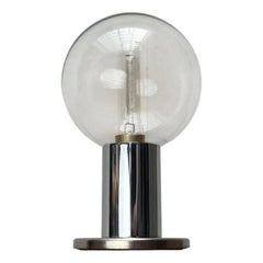 Lampe de table Vintage German Space AGE en Chrome et Verre par Motoko Ishii, 1970