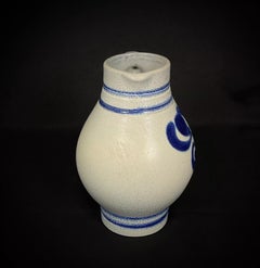 Vintage German Stoneware Pitcher by Knodgen – 1L with Floral Decor - 2Y388