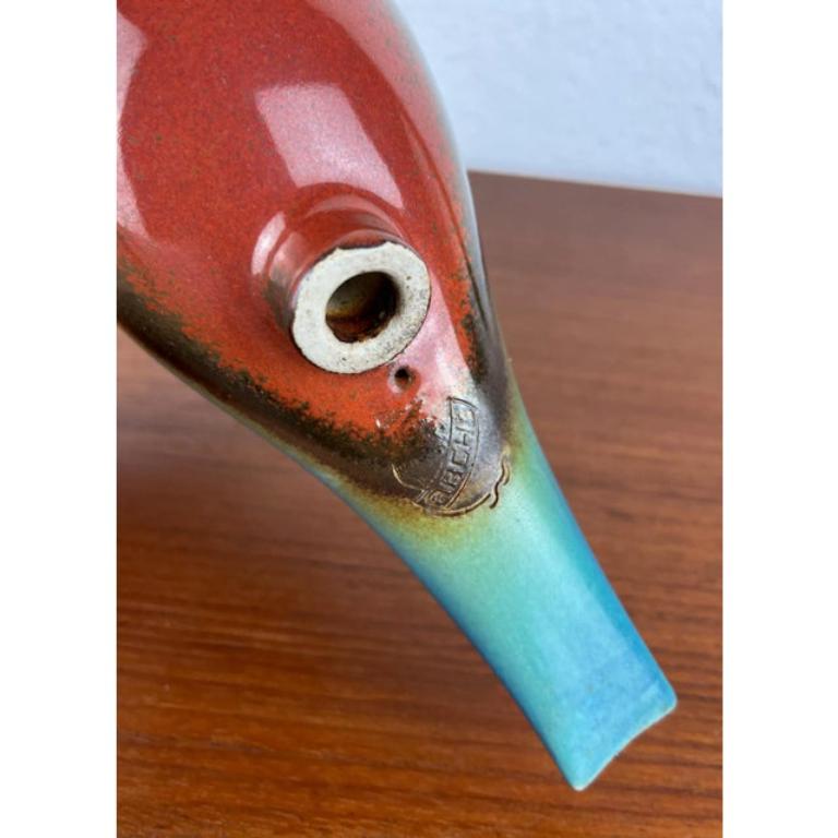 Vintage Studio Pottery tedesco Stockvogel Bird di Irene Tschechne, anni '90 in vendita 6