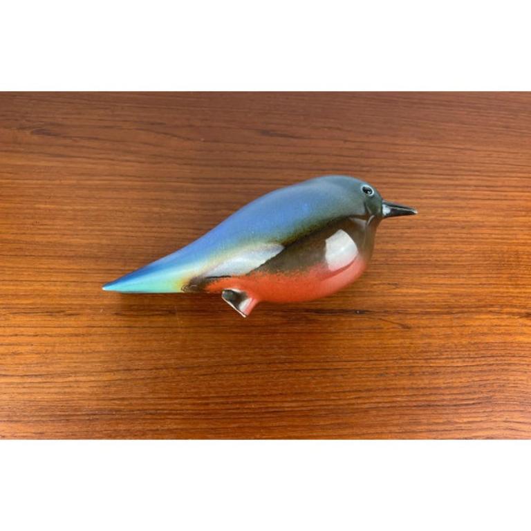 Vintage Studio Pottery tedesco Stockvogel Bird di Irene Tschechne, anni '90 In condizioni ottime in vendita a Hamburg, DE