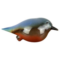 Vintage alemán Studio Pottery Stockvogel Pájaro de Irene Tschechne, década de 1990