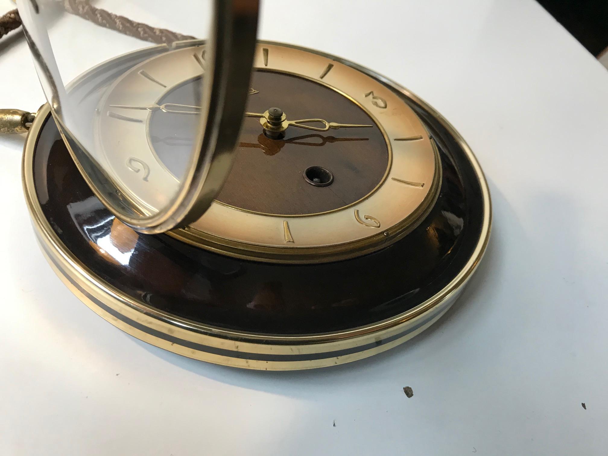 Lacquered Vintage German Suspended Wall Clock with Manuel Movement, Zentra, 1950s