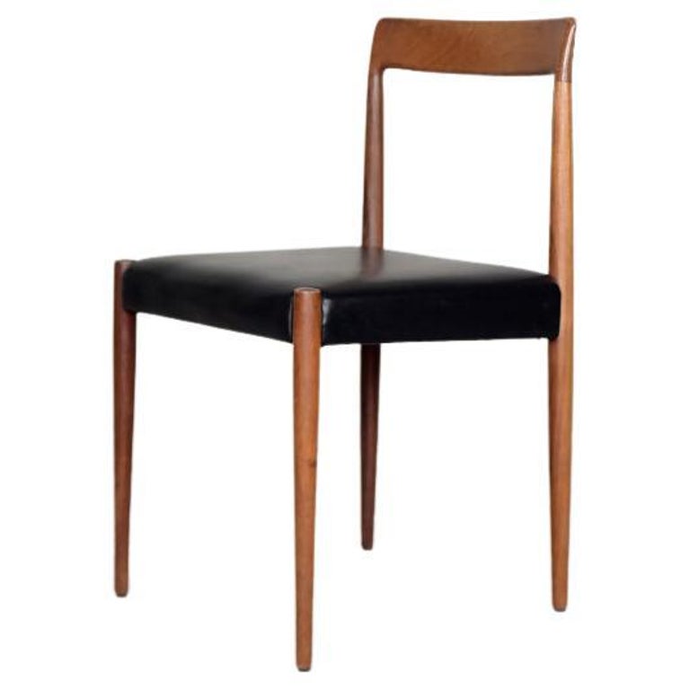 Vintage MidCentury Modern German Teak Wood Dining Chair from Lübke