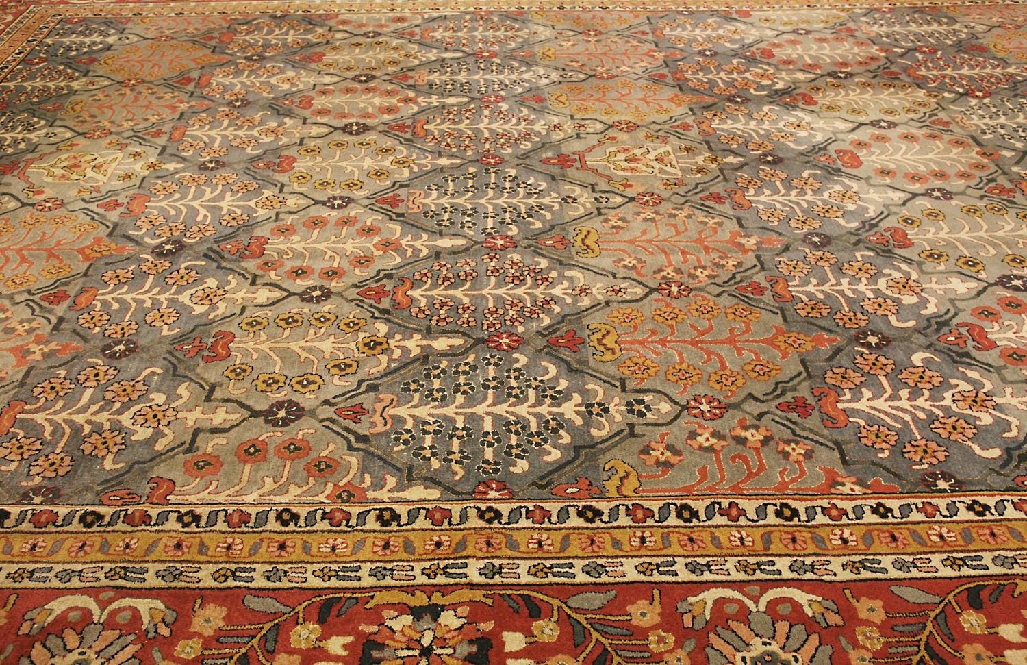 Hand-Knotted Vintage German Tetex Special Design Carpet, Ca. 1940 For Sale