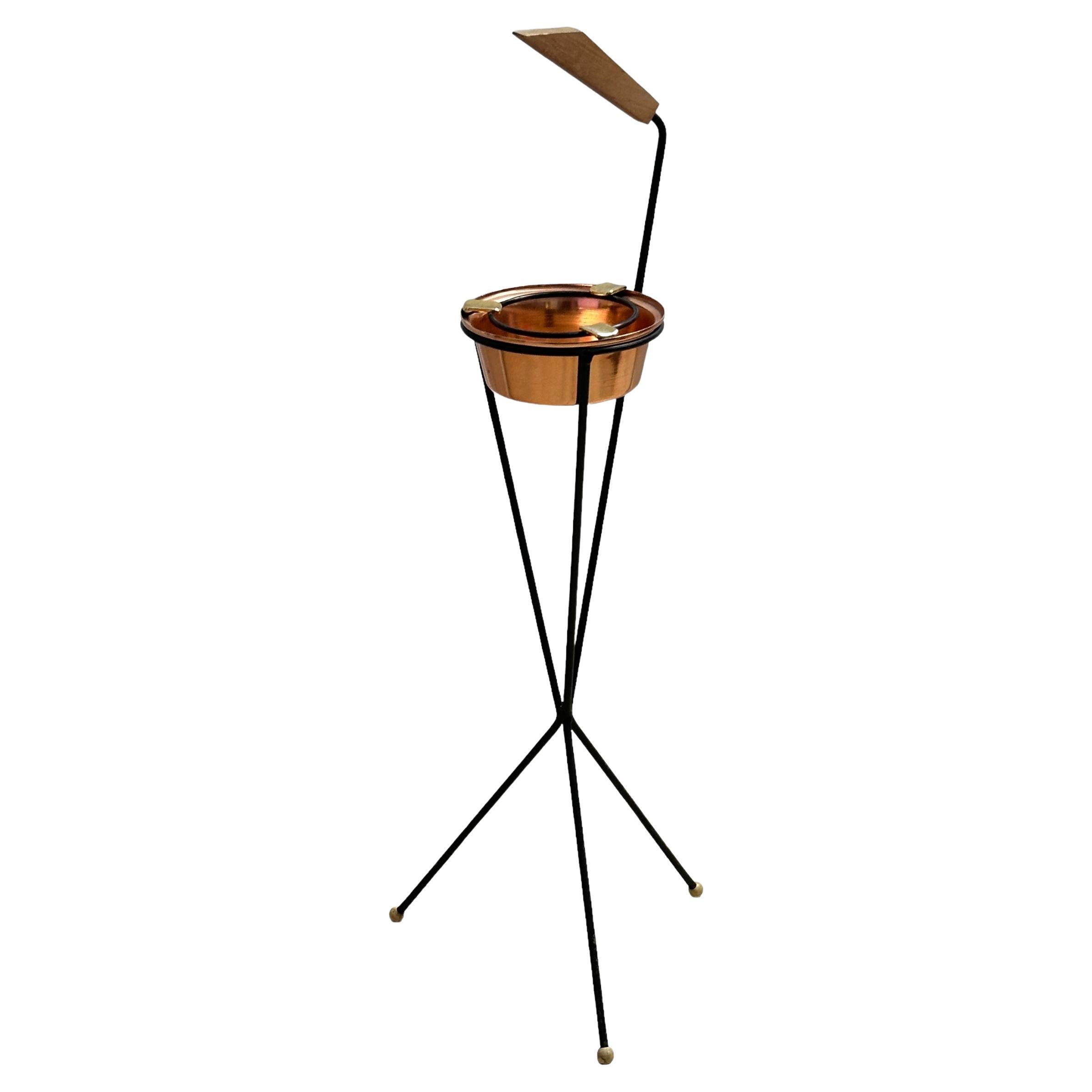 Cendrier en métal vintage allemand Tripod Sputnik String Mid-Century Modern, 1950s en vente