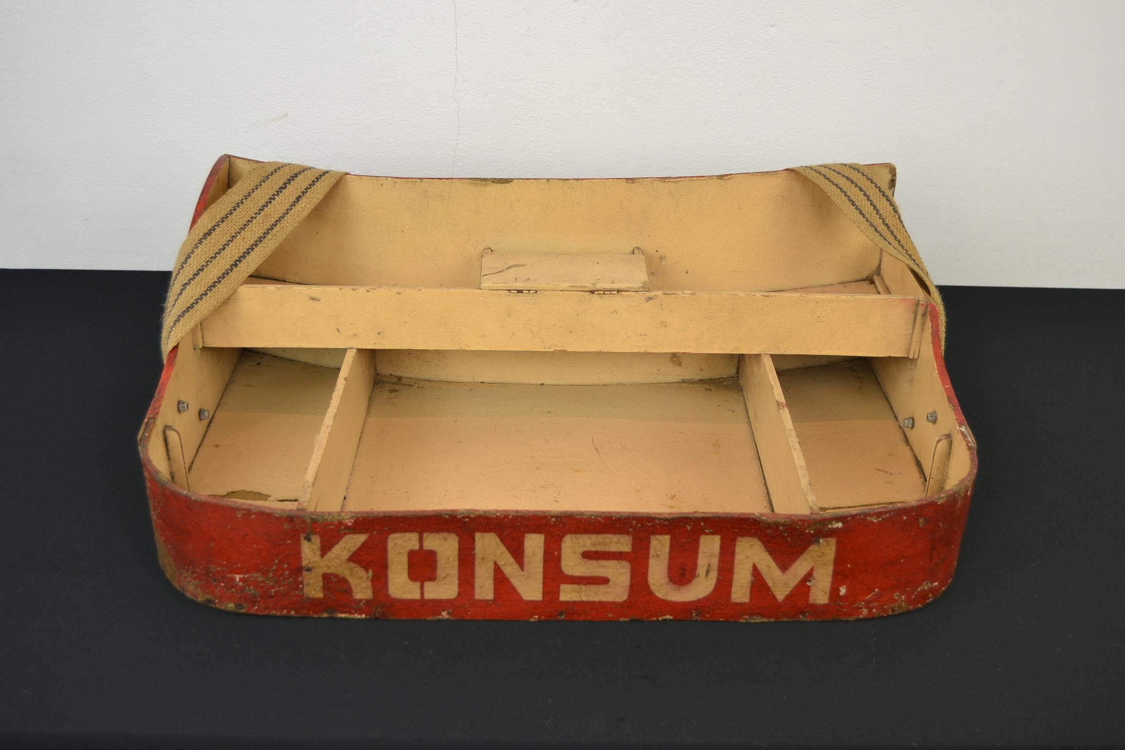 Industrial Vintage German Vendor Tray, Konsum, 1940s