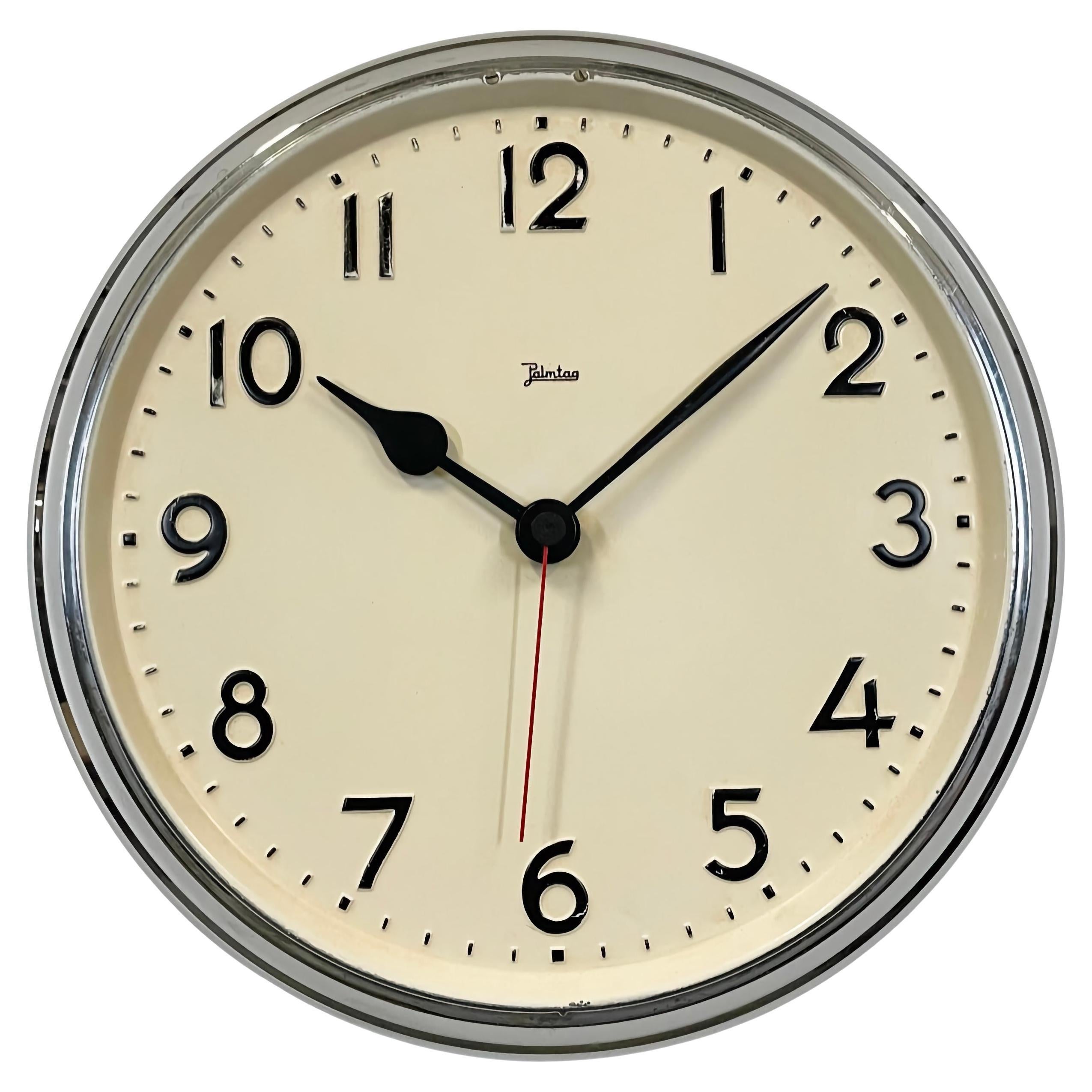 Vintage German Wall Clock from Palmtag, 1950s For Sale