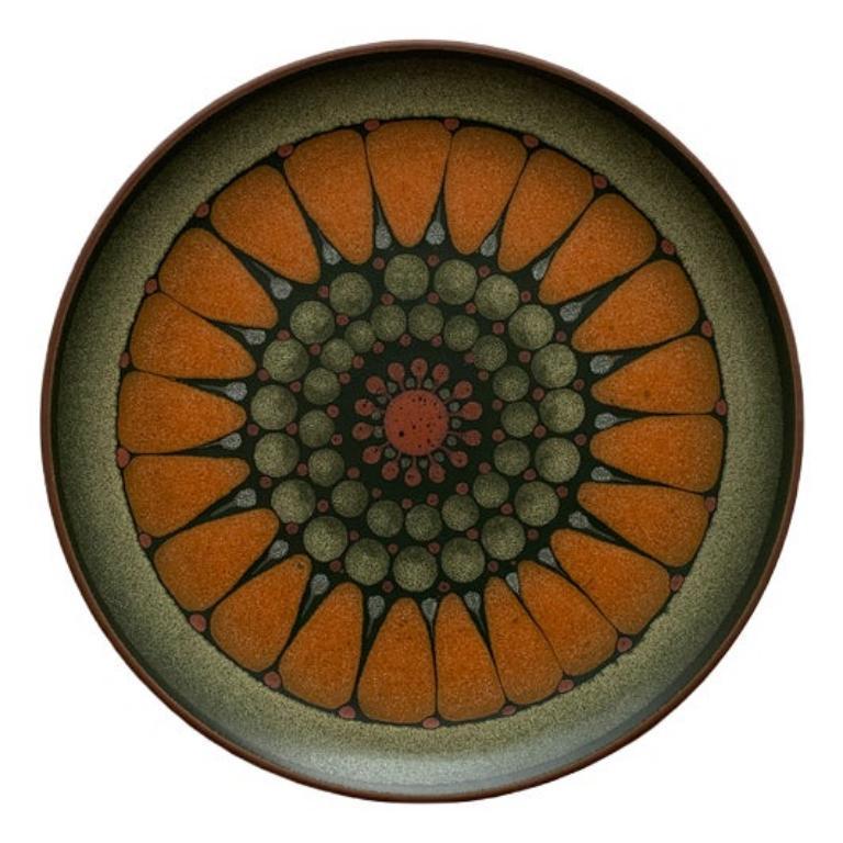 Piatto da parete tedesco vintage in ceramica di Keramik Manufaktur Kupfermühle, anni '70