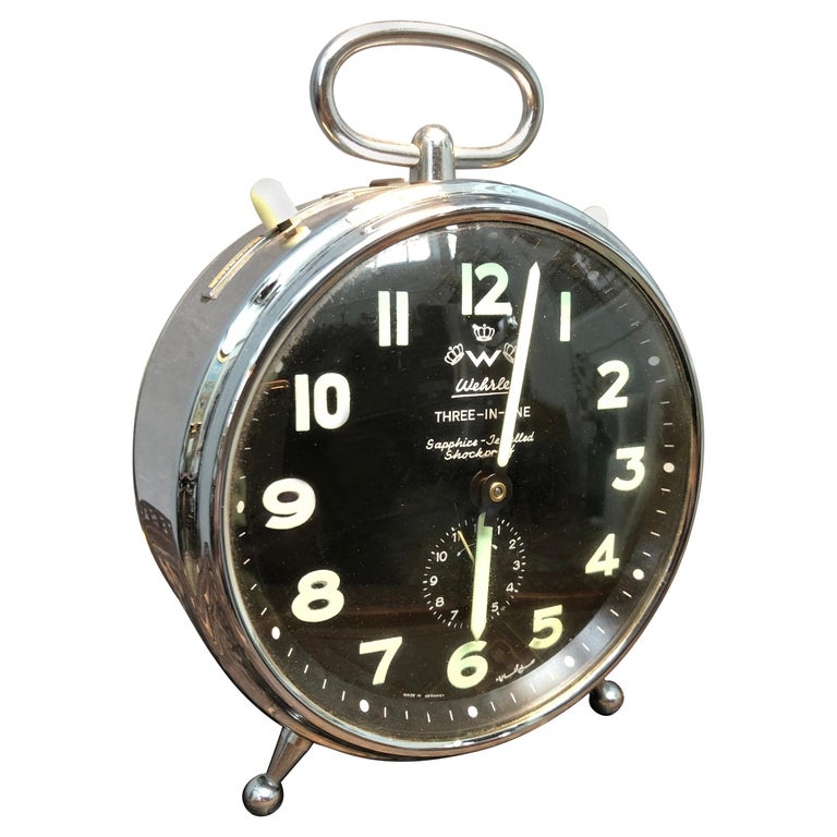Vintage German Wehrle Threeinone Extra Large Alarm Clock at 1stDibs