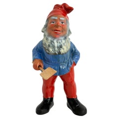 Vintage German Yard or Garden Gnome Statue with Shovel, 1930s