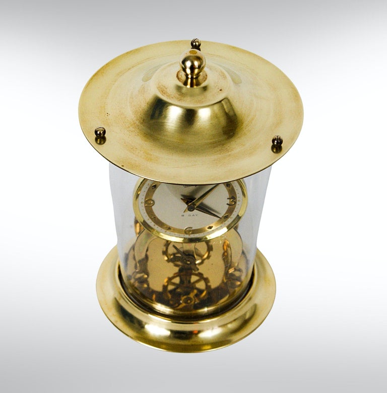 Vintage Germany 8 Day Domed Mantle Desk Clock by Schatz For Sale at 1stDibs